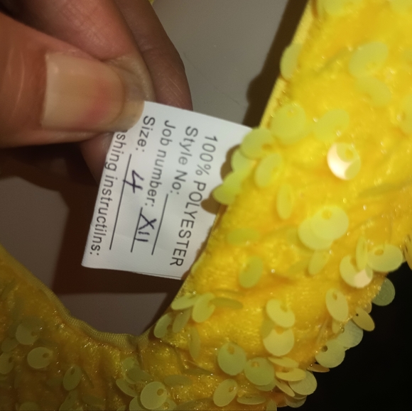 Sunflower Yellow Sequin One Shoulder Mermaid Gown - Picture 8 of 11
